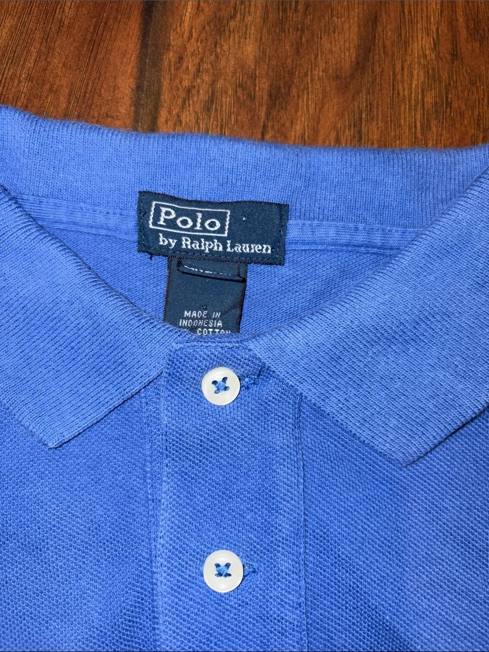 Ralph Lauren Boys Long Sleeve Polo - Royal Blue with Orange Pony. Med (12/14)